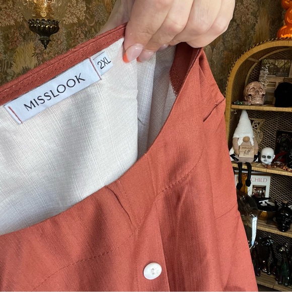 Vintage Miss Look 🍁 Fall Vibes Blouse With Off Center Buttons 🍂🌻 - Picture 5 of 6